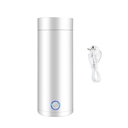 Furado Hervidor Agua Electrico, Hervidor de Agua Eléctrico de Viaje de 450ML, Mini Termo 3 en 1, Hervidor Eléctrico Portátil, apagado automático, Taza de Calefacción Portátil para Viajar (Blanco)