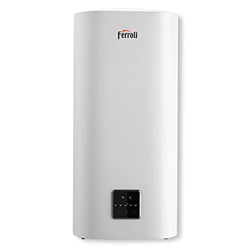 Ferroli Titanio Twin - Calentador eléctrico fino compacto de doble depósito con WiFi – inalámbrico – WiFi (100 litros)