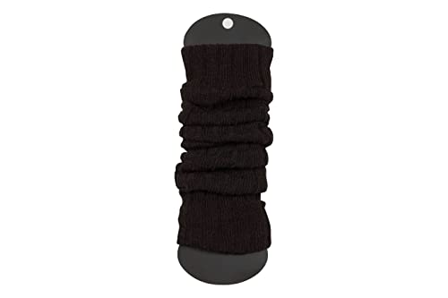 Ateena Calentadores Largas de Punto de Lana Para Mujeres y Niñas, Puños de Tobillo, Calcetines Altos Hasta la Rodilla sin Pies, Circunferencia Máx de Pantorrillas 40cm, de largo 60cm, Negro