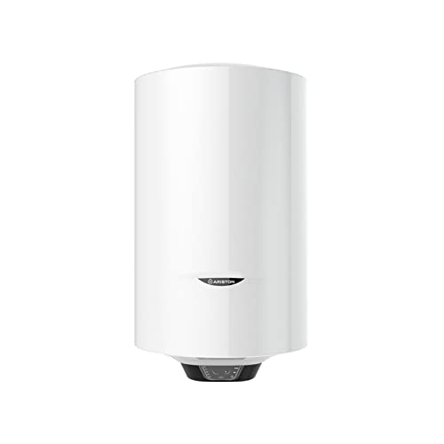 Ariston, Pro1 Eco Slim - Calentador de Agua Electrico Vertical, Termo Electrico 50 Litros, Regulación de Temperatura Externa 37,3x35,3x83,7cm, Fabricado para Instalación en España (Clase Energética B)