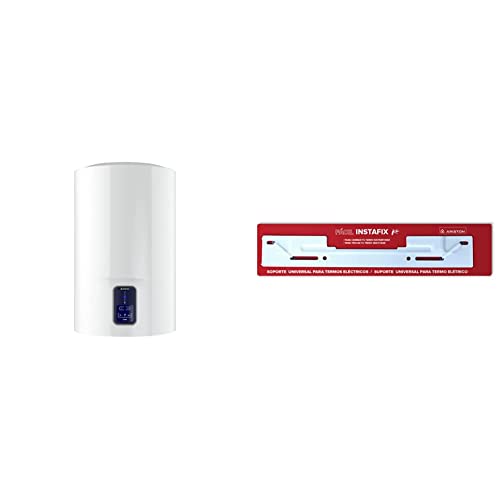 Ariston - Calentador de Agua Electrico Lydos Eco Blu + Soporte Universal Instafix para Termos Electricos, Termo Electrico 50 Litros + Accesorio de Montaje para Instalación Calentadores, Fácil y Seguro