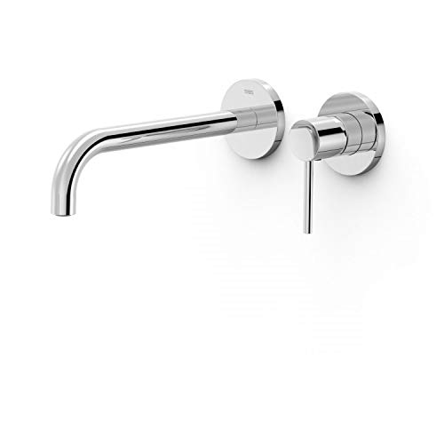 Grifo monomando empotrado para lavabo Cuerpo empotrado indivisible con amortiguadores acústicos. Junta antihumedad. Con maneta. Caño de 237 mm. - Cromo