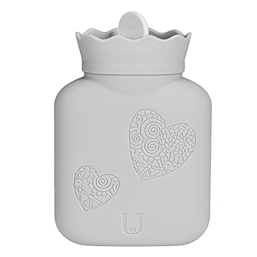 Alvinlite Botella de agua caliente con cubierta de punto, bolsa de agua caliente para calentamiento de microondas para uso en la oficina en el hogar tipo S gris