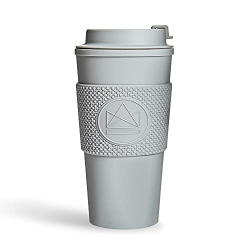 Neon Kactus - Vaso Térmico para Café con Doble Capa, Taza Térmica Reutilizable con Tapadera Estanca y Funda de Silicona Apta para Uso Alimentario, Taza Termo de Viaje sin Derrames, Reciclable, 473 ml