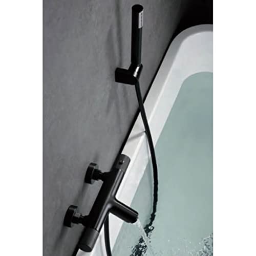 Grifo de bañera y ducha termostático Black Gun Metal Line Imex BTD038-4BGM Grifo de Ducha con Soporte Alcachofa, Mezclador de Ducha