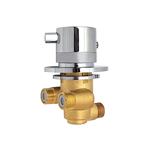 AFUDER Grifo Ducha Termostatico Grifo monomando para Ducha de Latón Valvula Mezcladora ducha 3 vias Grifos Montaje en Ducha Mezcla de Agua Fría y Caliente