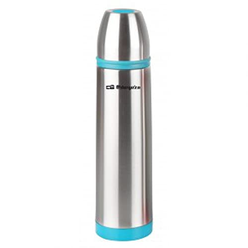 Orbegozo TRL 870 - Termo para líquidos, temperatura fría o caliente, fabricado en acero inoxidable, tapón con pulsador dosificador, 800 ml