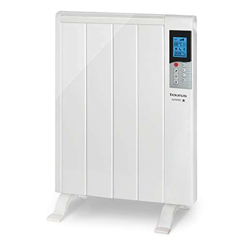 Taurus Tanger 600 - Emisor térmico con tecnología seca, programación diaria-semanal, temperatura hasta 35ºC, 2 modos de funcionamiento confort y económico, función ventana abierta, 4 elementos, 600W