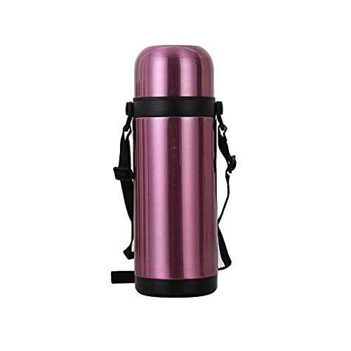 Termo metalico INOX Clasico, Gran Capacidad, estanco, diseño Grueso, asa escamoteable 1L Rosa