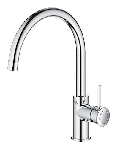 GROHE Start Classic Quickfix, Grifo de cocina (caño alto, forma en C, menor consumo de agua, sistema de instalación rápida), cromo, 31553001