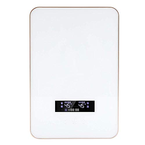 Calentador de agua instantáneo, pantalla LED 220V 8500W Sin tanque Calentador de agua eléctrico instantáneo Calentador de agua de ducha Control de temperatura constante(Blanco)