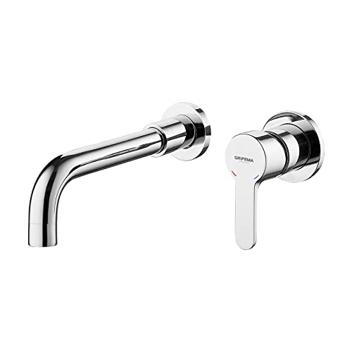 GRIFEMA G11503 Grifo de Lavabo Empotrado de Doble Agujero, Grifo Monomando para Baño, Latón, Cromado [Exclusivo en Amazon]