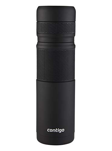 Contigo Thermal Bottle, Vaso Termico Café Taza De Viaje En Acero Inoxidable Antigoteo Copa Con Tapa Fá Unisex, Negro (Black), 740 Ml