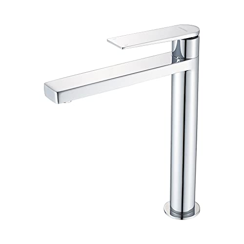 GRIFEMA G11101 Lyon - Grifo de lavabo alto, Mezclador Monomando para baño, Cromo, Plata [Exclusivo en Amazon]