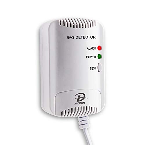 Detector de Gas, Sensor Fugas de LPG/Gas Natural/Gas de Carbón, Monitor de Metano Propano Butano, Advertencia de luz Estroboscópica, Alarma de Gas enchufable Adecuado para Cocina, casa móvil, Garaje
