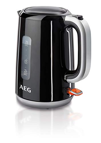 AEG EWA3300 Hervidor Serie 3, Temperatura hasta 100ºC, Capacidad de 1.7L, Función Apagado Automático, Filtro Antical Extraible, Nivel Agua, Indicador Luminoso, 2.2 W, plástico, Negro
