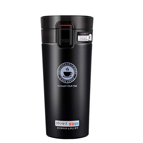 SLOSH Vaso de Acero inoxidable Termico Café Termo Taza Termica Viaje Para Llevar Sin Bpa(Negro)