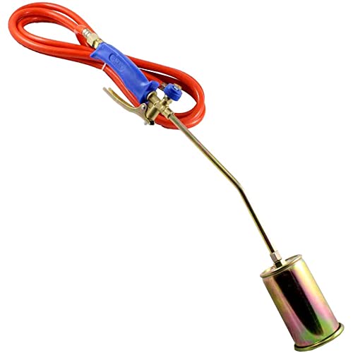 Elma Soplete Chamuscador de Gas Quemador de Malas Hierbas con Boquilla de Ø 60 mm y Manguera de 3m Agarre Ergonómico Compatible con Gas Butano y Propano