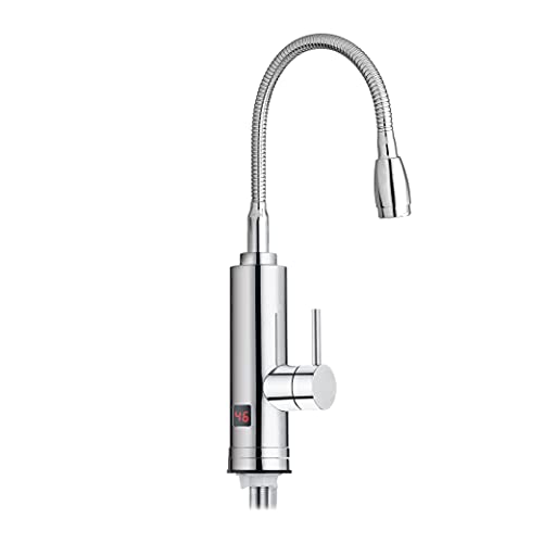 HOGART Grifo Agua Caliente Instantanea, Grifo Calentador de Agua Electrico, Grifo Eléctrico para Cocina, Jardín, Baño, 2 cabezales, Grifo de Cocina, Calentador Electrico bajo Consumo Agua