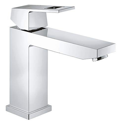 Grohe Eurocube - Grifo de baño, cuerpo liso, caño medio alto, tecnología Grohe EcoJoy (Ref. 23446000)