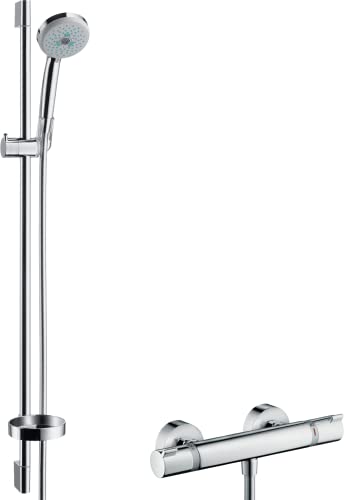 Hansgrohe 27085000 Croma 100 Multi set de ducha con termostato, 0,90m, 3 tipos de chorro, cromo