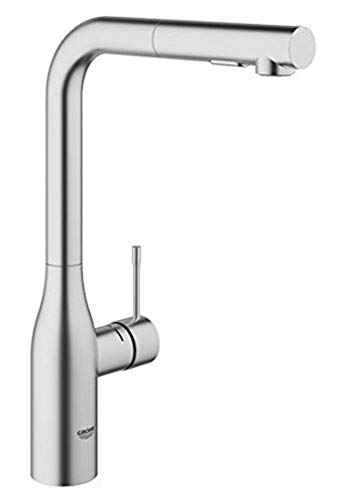 Grohe Essence - Grifo de cocina, caño alto giratorio, teleducha extraíble con dos chorros, color supersteel Ref. 30270DC0