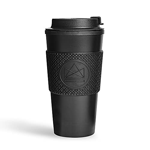 Neon Kactus - Vaso Térmico para Café con Doble Capa, Taza Térmica Reutilizable con Tapadera Estanca y Funda de Silicona Apta para Uso Alimentario, Taza Termo de Viaje sin Derrames, Reciclable, 473 ml