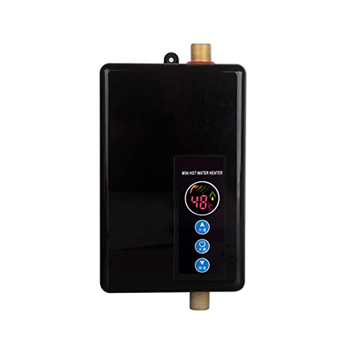 Calentador de Agua instantáneo eléctrico,CEIEVER sistema de agua caliente instantáneo 220V 5500W Mini Termo Eléctrico con Pantalla LCD Calentador de Agua sin Tanque para el cuarto de baño