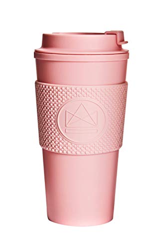 Neon Kactus - Vaso Térmico para Café con Doble Capa, Taza Térmica Reutilizable con Tapadera Estanca y Funda de Silicona Apta para Uso Alimentario, Taza Termo de Viaje sin Derrames, Reciclable, 473 ml