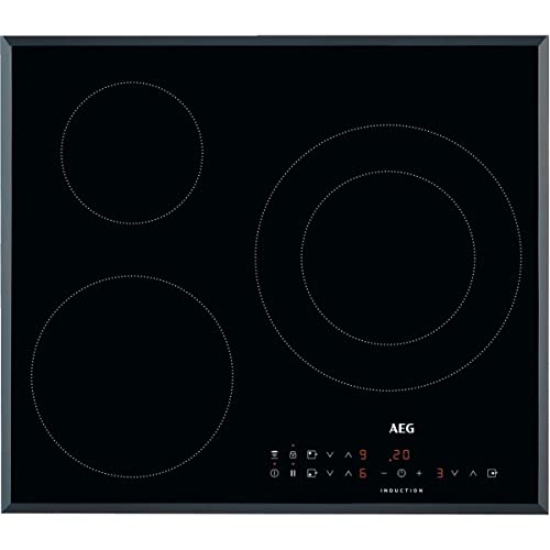 AEG ILB63306FB Placa inducción 3 zonas XL de 32cm, Función Pausa, Temporizador, Detección recipiente, Calentamiento rápido, Conexión automática, Control táctil independiente, Negro, 60 cm