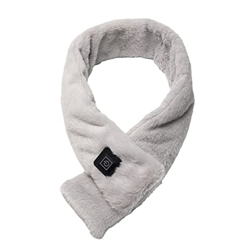 Bufanda calentada por USB sólido Bufanda calefactora de invierno Conexión USB Bufanda calefactora eléctrica Regulación de engranajes Calentador USB Calentador de cuello Almohadillas (a-Grey, One Size)