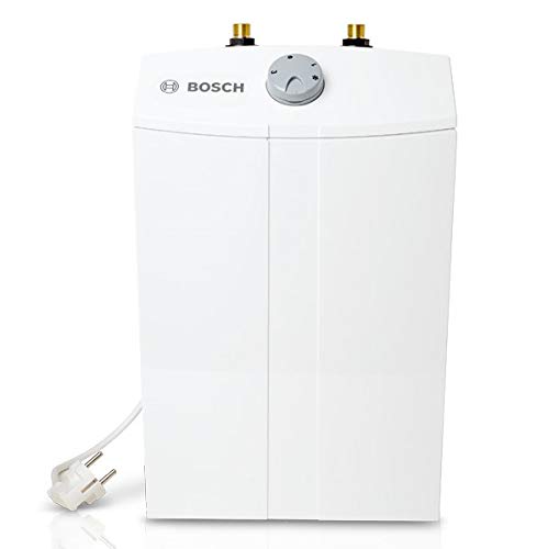 Bosch Thermotechnik 7736505727 eléctrico pequeño, Almacenamiento de Debajo Listo para enchufar, sin presión para Alimentar una Gasolina, 230 V, Blanco y Gris, 5 Liter