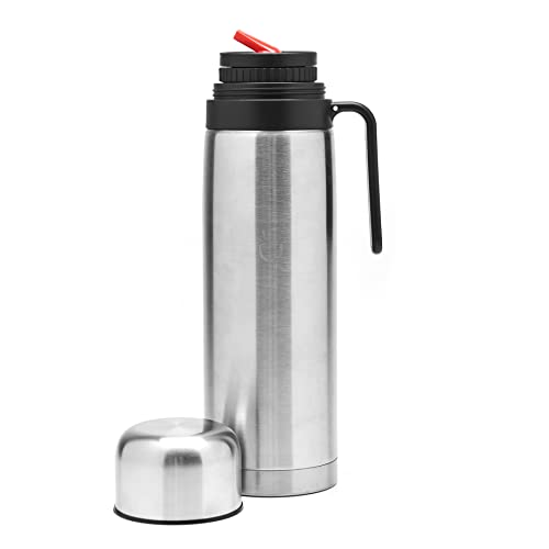 balibetov Termo Mate de Acero Inoxidable para Viajes, Oficina, Aire Libre I Termo con Pico Matero (1 litro) (Plateado Pico Matero, 1 L)