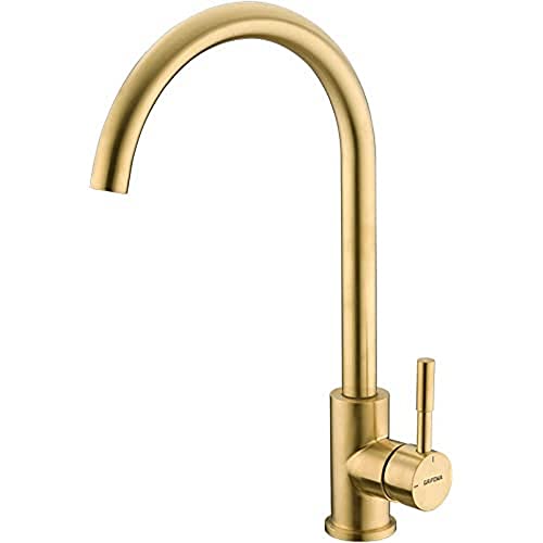 GRIFEMA G4008Y - Grifo, 360° Giratorio Cocina Monomando Fregadero Agua Fría y Caliente, Amarillo (Gold) [Exclusivo en Amazon]