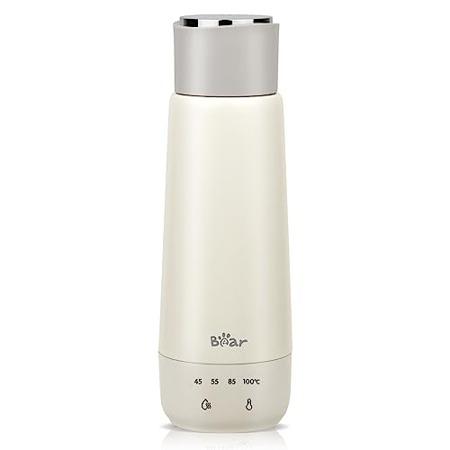 Bear 300ml 4-Temperaturas Hervidor de Agua Eléctrico tres en uno Hervidor de Agua Eléctrico de Viaje Doble Capa 304 Tanque Interior de Acero Inoxidable Portátil Pequeño Vaso Térmico Rápido