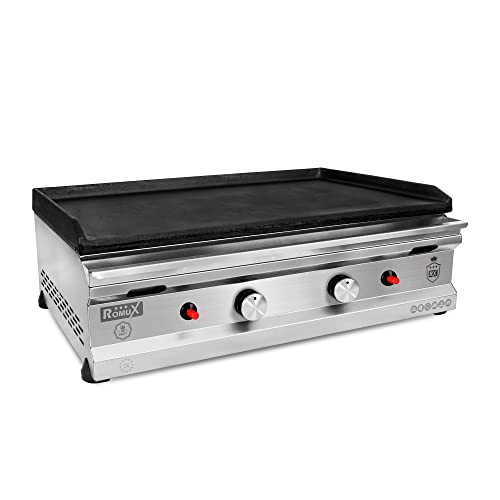 Romux® - Plancha Hierro a Gas 70 cm Sobremesa | Plancha Industrial para Hostelería de Calentamiento Rápido para un Cocinado Profesional