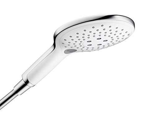 Hansgrohe 28588400 Raindance Select S 150 ducha de mano, 3 tipos de chorro, ahorro de agua, blanco/cromo