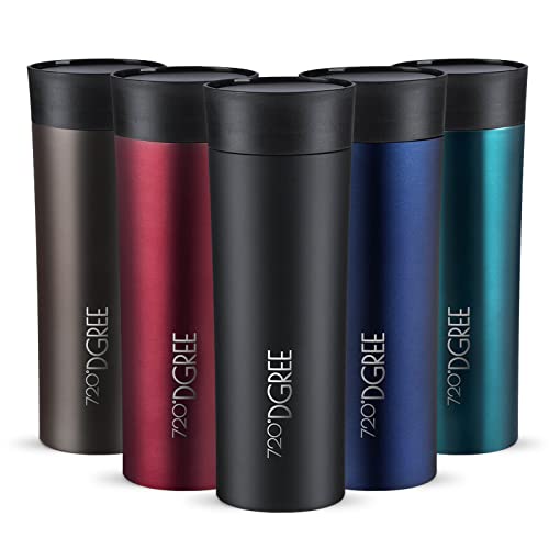 720°DGREE Termo Café para Llevar “PleasureToGo“ – 450ml - Taza térmica para Café y Té Caliente - Acero Inoxidable, Doble Pared, Aislado al Vacío, Prueba de Fugas - Mug térmico, termos - Sin BPA Free