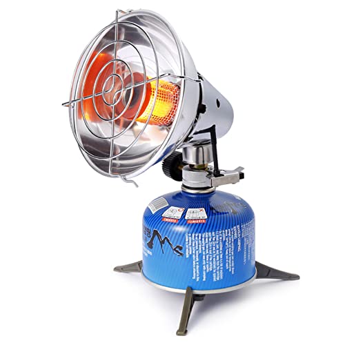 Calentador de gas portátil, calentador de gas butano propano, mini calentador portátil Estufa de calefacción de gas, estufa de soporte de válvula de control Estufa de viaje Camping Carpa de pesca Pati