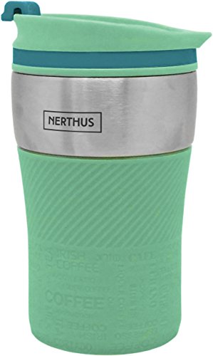 Nerthus FIH 237 Taza Termo de Doble Pared, Acero Inoxidable, Turquesa, 250 ml