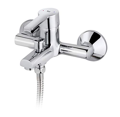 Strohm TEKA - Grifo de bañera PETRA. Grifo monomando de baño/ducha con anti-ruido, válvula anti-retorno y set de ducha