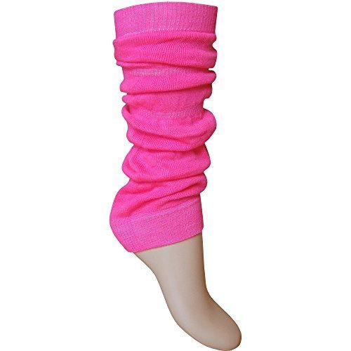 Calentadores de pierna para niña/mujer, ajuste elástico, color azul eléctrico Rosa fucsia Talla única
