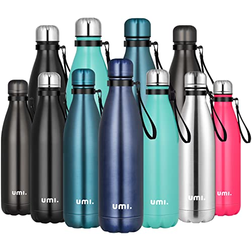 Amazon Brand – Umi Botella de Agua,500ML Acero Inoxidable Botellas Térmicas Mantener 12H Caliente/24 Frío, Sin BPA a Prueba de Fugas, Para Bicicleta, Ciclismo, Gimnasio, Morado esmerilado