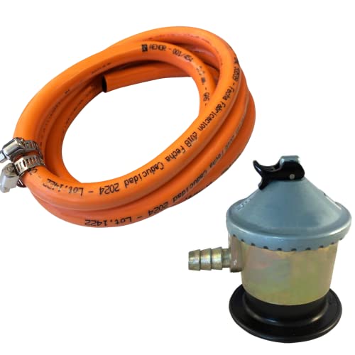 Homelux 300066 Kit Regulador Gas Domestico y Manguera con Abrazadera, 1.5 m