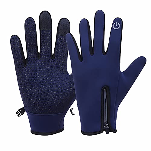 H.eternal Guantes cálidos para Pantallas táctiles de Invierno para Ciclismo Guantes térmicos Premium a de Viento Deportes al Libre Precio Caldera (Blue, L)