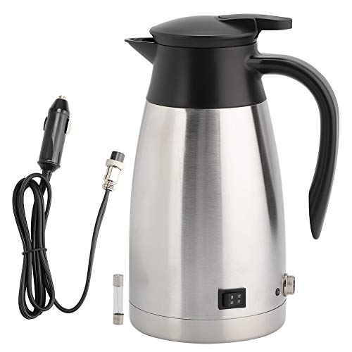 Hervidor de Agua para Coche, 1000 Ml, 12 V, 24 V, Hervidor Eléctrico Portátil para Coche, Hervidor de Agua para Té Y Café de Acero Inoxidable, Calentador de Viaje, Botella de Agua, Apagado Automático
