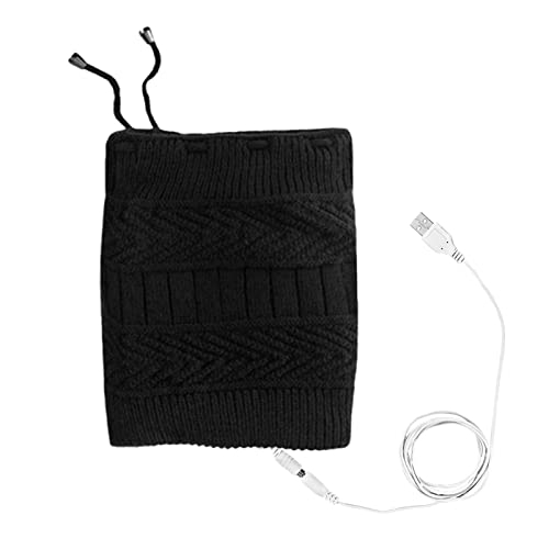 Radiadores De Precios Calefacción eléctrica USB Calefacción Sombrero de calefacción Sombrero de Punto al Libre Babero con Gorro de calefacción de otoño e Invierno Radiadores (Black, One Size)