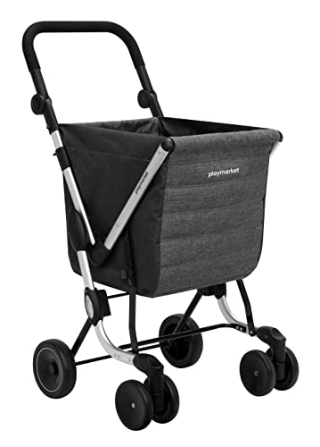 Playmarket Carro de la Compra We Go 24960PM 268, Plegable, 4 Ruedas, Manillar Regulable en Altura, Color Gris