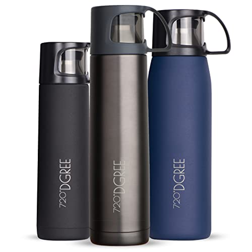 720°DGREE Frasco Termica “Follow“ – 450ml, 700ml, 1l - Botella de Aislante al vacío Termo de Acero Inoxidable con Taza café y té