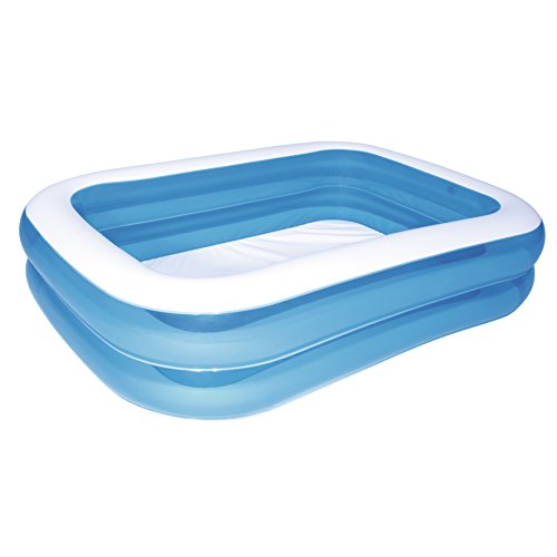 Bestway - Piscina hinchable azul rectangular deluxe, 211 x 132 x 46 cm